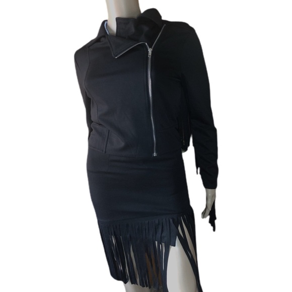 NWT Black Fringed Skirt Set - Picture 2 of 7